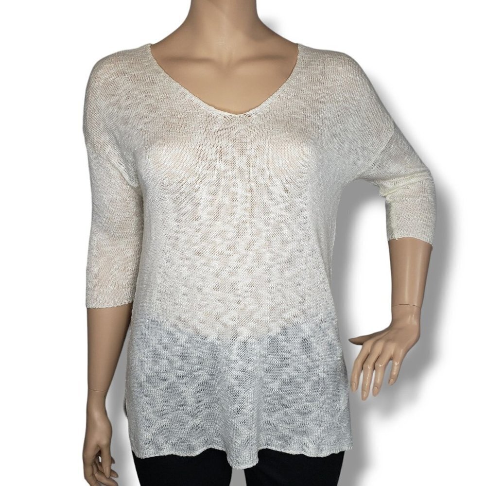 Torrid‎ Slub Knit Crossback V Tunic Sweater Womens 1X Beige Pullover